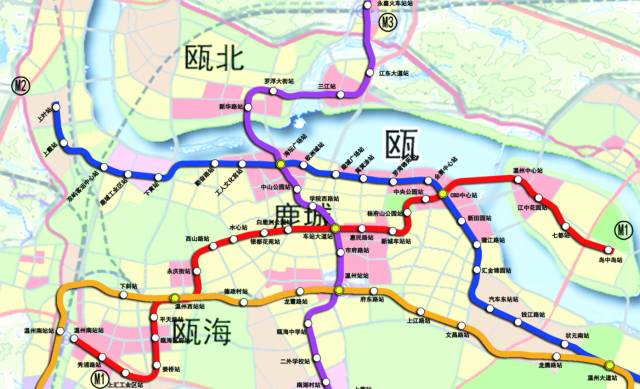 温州m1,m2,m3,m4四条地铁线规划公示,快看看家门口有没有站