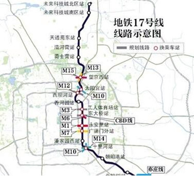北京地铁17号线最新消息:(附通车时间 站点 线路图)