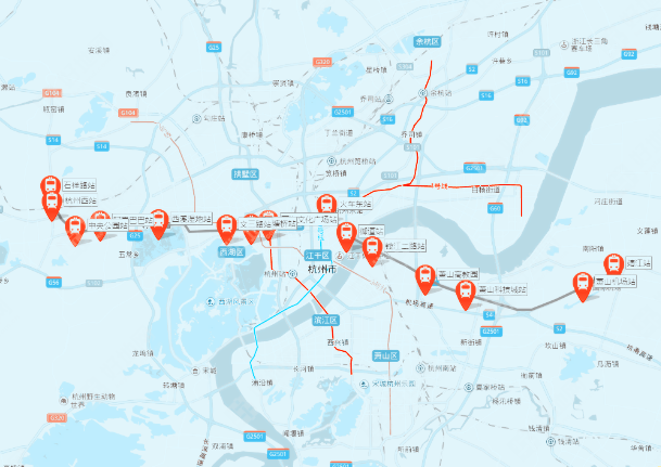 杭州机场轨道快线预计2021年建成机场轨道快线15个站点位置公布14个为