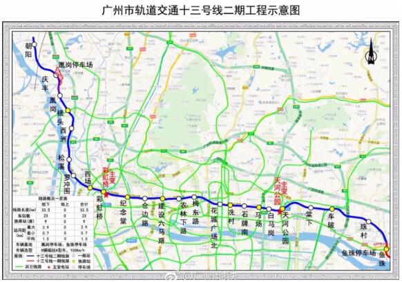 2018广州地铁13号线二期最新消息计划今年开工2022年底建成通车附线路