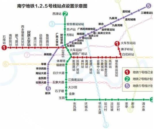 南宁地铁最新消息5号线明年下半年洞通还有234号线的进展附线路图