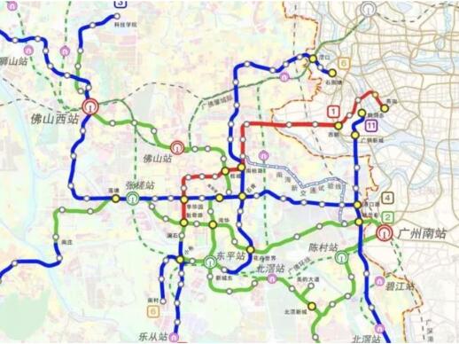 佛山地铁轨道交通建设规划(2017—2022)2010年,广佛之间开通了中国