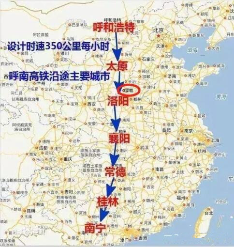 2019呼南高铁最新消息豫西通道线路走向基本确定途径忻州附线路图站点