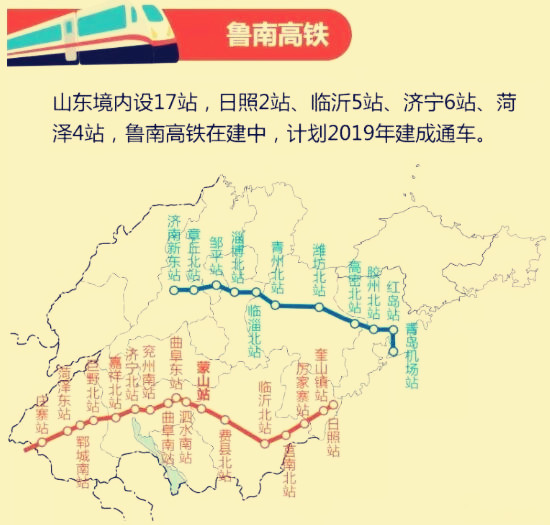 鲁南高铁确定提前通车,青岛,临沂正式进入2小时高铁城市圈(附线路图)