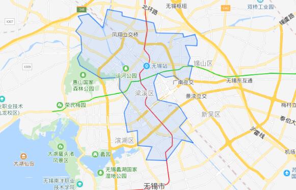 梁溪区是无锡市的中心城区,因无锡城西梁溪而得名,属于吴文化,东与