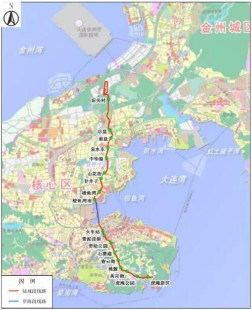 二,大连地铁5号线站点设置大连地铁5号线全长24.484公里,设车站18座.