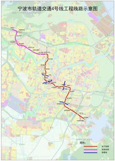 宁波地铁4号线线路全长约36.