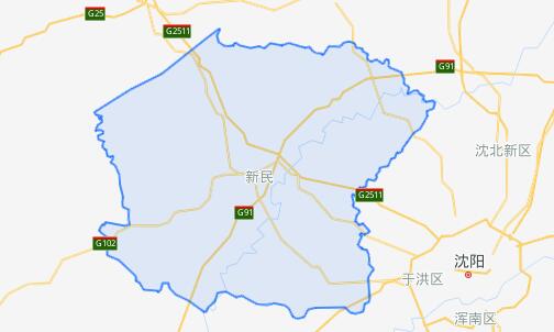 新民市各乡镇地图图片