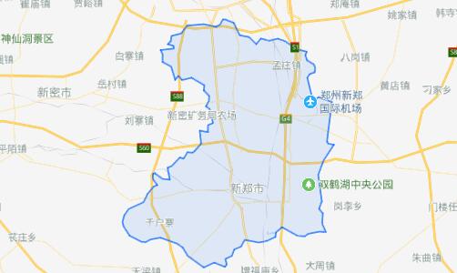 新郑市区域地图图片