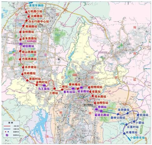 贵阳轻轨2号线站点图图片