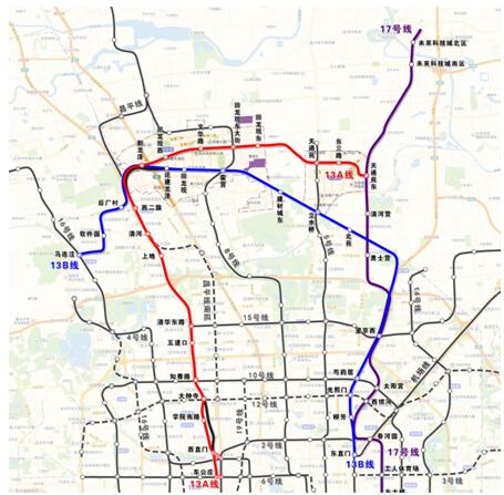 天通苑地铁线路图图片