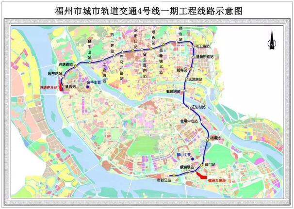 福州四号线地铁线路图图片