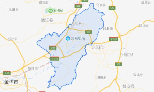 浙江义乌地理位置图图片