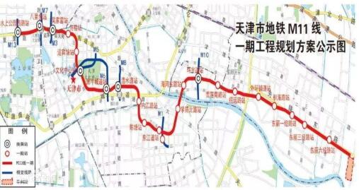 最新天津地铁11号线14个站点复工通车时间站点及线路图汇总