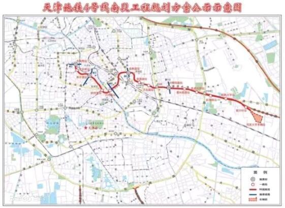 最新天津地铁4号线北段工程正式开工通车时间站点及线路图